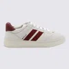 Bally Round Toe Low-top Sneakers With Leather Upper In White/red