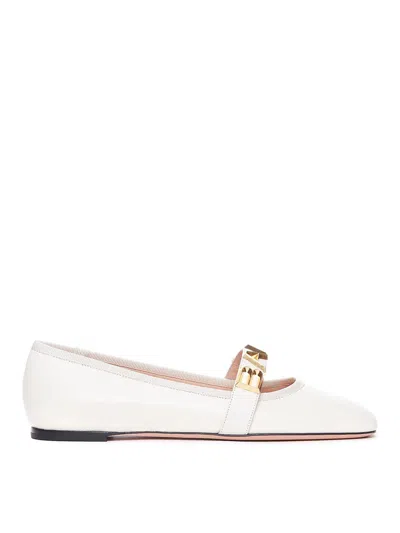 Bally White Balby Ballets Round Toe