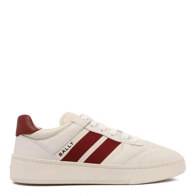 Bally White Red Leather Sneakers
