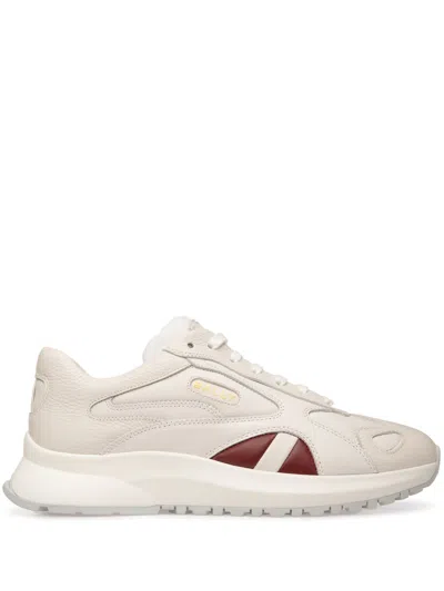 Bally White Calf Leather Sneakers In Multi