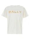 Bally Organic Cotton T-shirt With Metallic Gold Logo In White