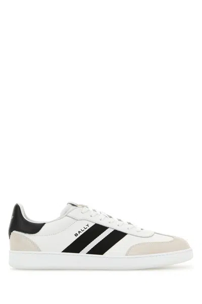 BALLY BALLY WHITE LEATHER ROGET SNEAKERS