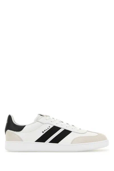 BALLY BALLY WHITE LEATHER ROGET SNEAKERS