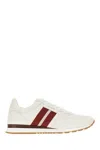 Bally Leather Sneakers With Contrasting Stripes And Perforated Toe In F517
