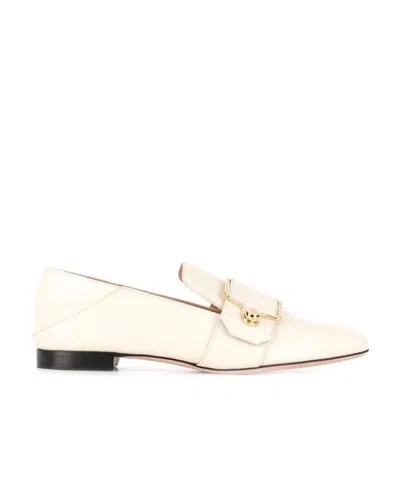BALLY WHITE MAELLE FLAT-SOLED CASUAL SHOES