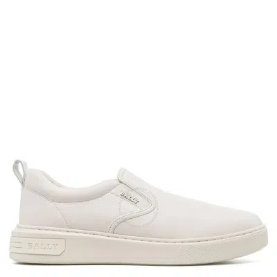 Bally White Mardy Calf Plain Slip-on Sneakers In Neutral