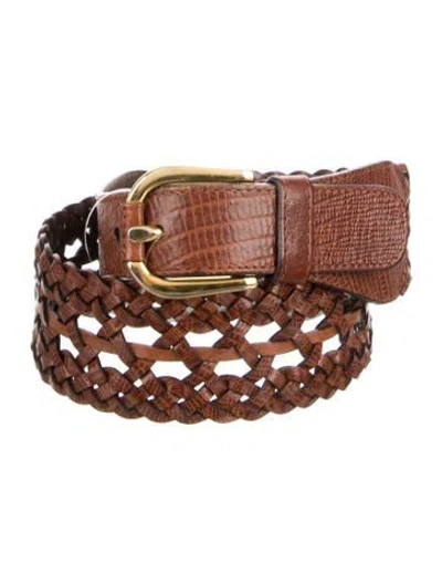Pre-owned Bally Wide Leather Belt In Brown