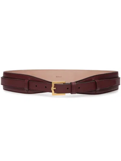 Bally Wide Leather Belt In Brown