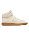 Bally Wiggles 6303321 Men's Dusty White Calf Suede High Top Sneakers In White
