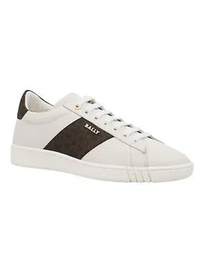 Pre-owned Bally Wilelm Men's 6239922 White Leather Sneakers Msrp $620