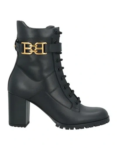 Bally Woman Ankle Boots Black Size 7.5 Calfskin