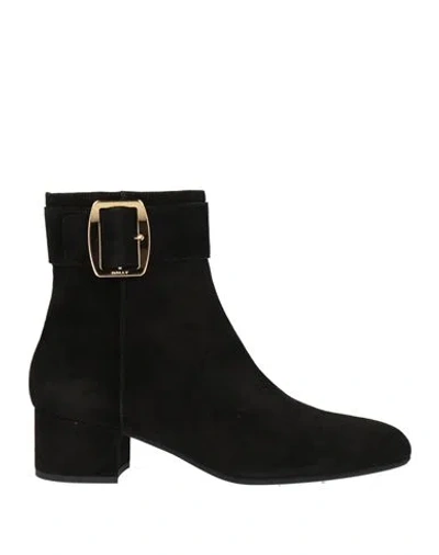 Bally Woman Ankle Boots Black Size 7.5 Goat Skin