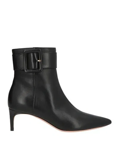 Bally Woman Ankle Boots Black Size 7.5 Ovine Leather In Multi