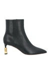 Bally Woman Ankle Boots Black Size 7.5 Lambskin In Black