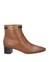 Bally Woman Ankle Boots Brown Size 7.5 Calfskin In Brown