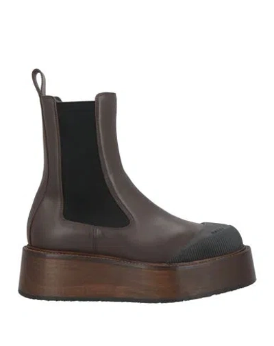 Bally Woman Ankle Boots Brown Size 7.5 Cow Leather