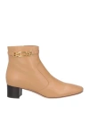 Bally Woman Ankle Boots Camel Size 6.5 Lambskin In Beige