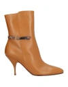 Bally Odeya Leather Ankle Boots With Pointed Toe And Stiletto Heel In Beige