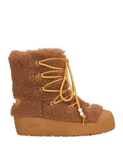 Bally Woman Ankle Boots Camel Size 7.5 Leather In Nude