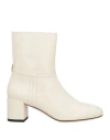Bally Woman Ankle Boots Cream Size 5.5 Goat Skin In White