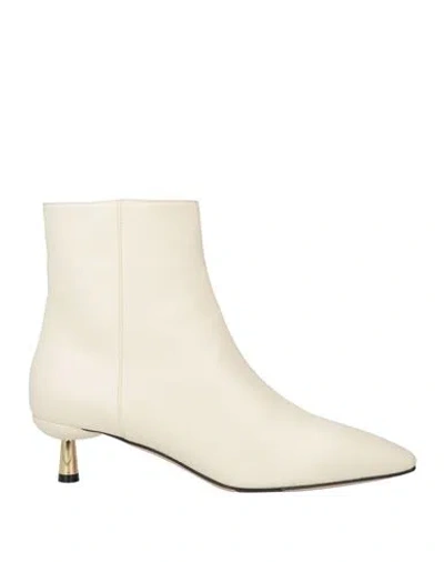 Bally Woman Ankle Boots Cream Size 7.5 Calfskin In White
