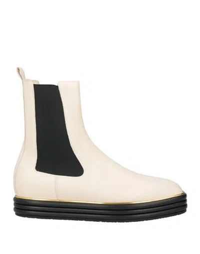 Bally Woman Ankle Boots Cream Size 7.5 Calfskin In White