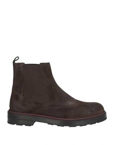 Bally Woman Ankle Boots Dark Brown Size 11 Leather