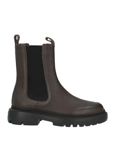 Bally Woman Ankle Boots Dark Brown Size 6.5 Calfskin