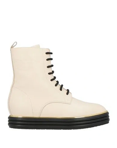 Bally Woman Ankle Boots Ivory Size 6.5 Calfskin In White
