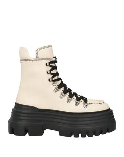 Bally Woman Ankle Boots Off White Size 7.5 Leather