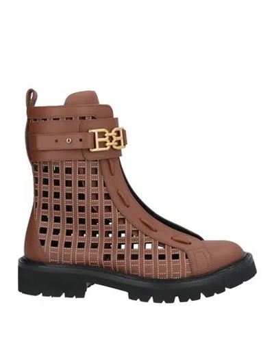 Bally Woman Ankle Boots Tan Size 7.5 Calfskin In Brown