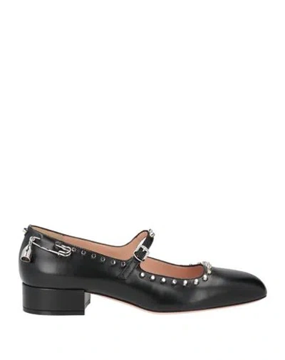 Bally Woman Ballet Flats Black Size 6.5 Leather