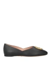 Bally Woman Ballet Flats Black Size 6.5 Leather In Black