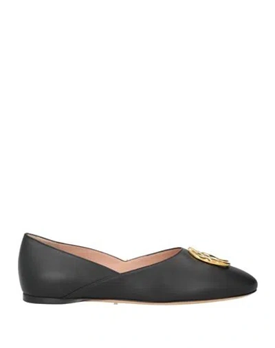 Bally Woman Ballet Flats Black Size 6.5 Leather