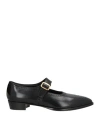 Bally Woman Ballet Flats Black Size 7.5 Calfskin In Multi