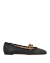 Bally Woman Ballet Flats Black Size 7.5 Lambskin