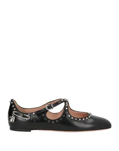 Bally Woman Ballet Flats Black Size 7.5 Leather
