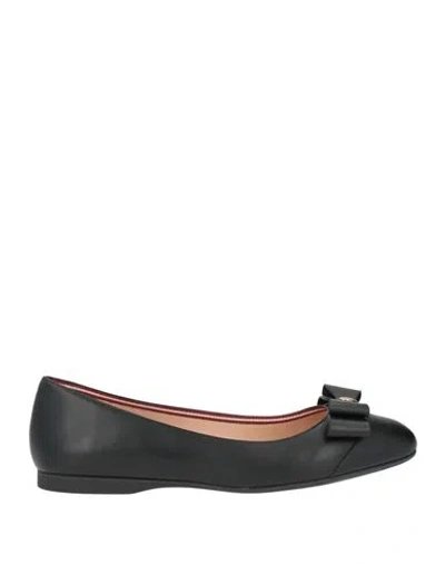 Bally Woman Ballet Flats Black Size 9.5 Leather
