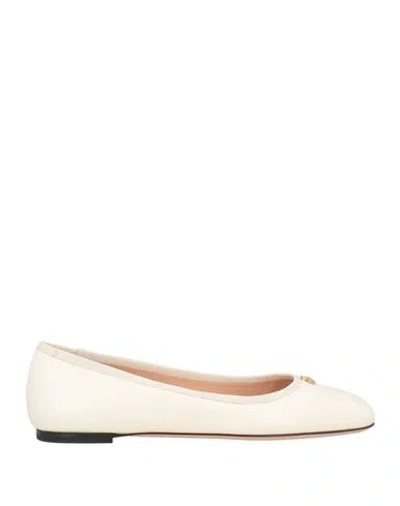 BALLY BALLY WOMAN BALLET FLATS CREAM SIZE 9.5 LAMBSKIN