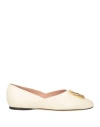 Bally Emblem Logo-plaque Ballerina Shoes In White