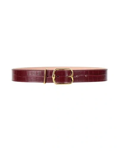 Bally Woman Belt Burgundy Size 30 Leather