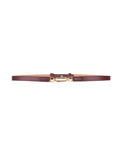Bally Woman Belt Burgundy Size 38 Leather In Red