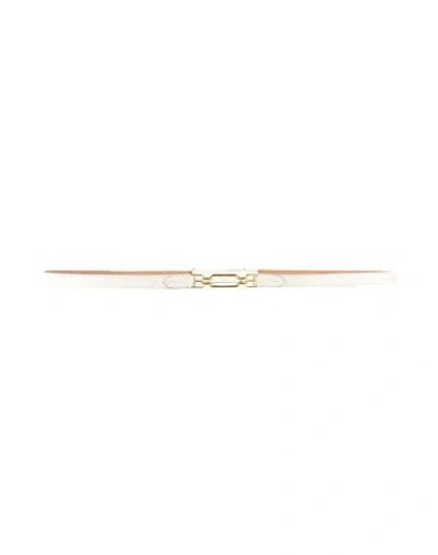 Bally Woman Belt Cream Size 38 Cow Leather In Gold