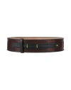 Bally Woman Belt Dark Brown Size 34 Leather In Brown