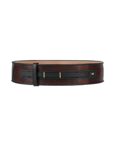 Bally Woman Belt Dark Brown Size 34 Leather