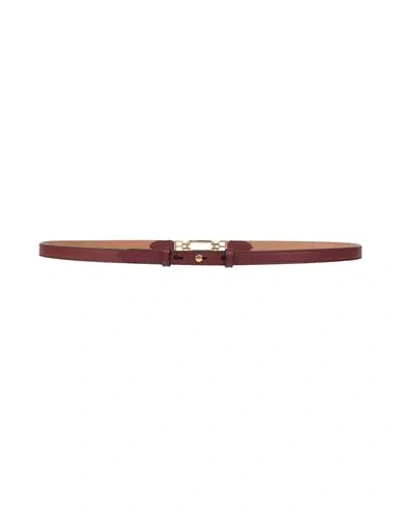 Bally Woman Belt Garnet Size 34 Leather In Red