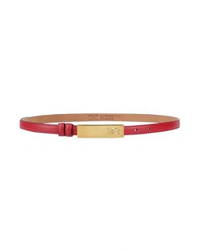 Bally Woman Belt Red Size 34 Cow Leather