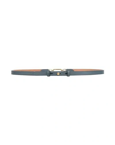 Bally Woman Belt Slate Blue Size 38 Cow Leather