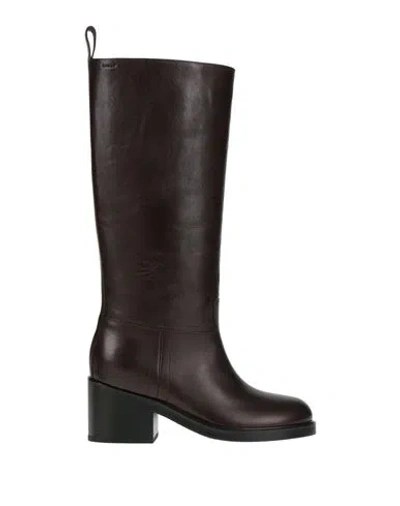 Bally Woman Boot Chocolate Brown Size 5.5 Calfskin In Multi
