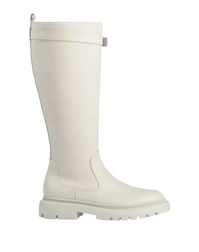 Bally Woman Boot Light Grey Size 10.5 Calfskin